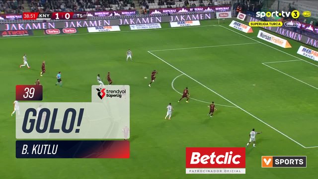 GOLO! Konyaspor, B. Kutlu aos 39', Konyaspor 2-0 Trabzonspor