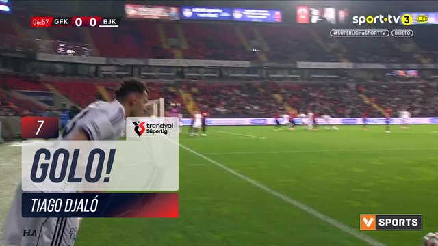 GOLO! Beşiktaş, Tiago Djaló aos 7', Gaziantep FK 0-1 Beşiktaş