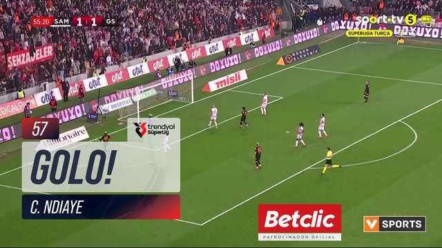 GOLO! Samsunspor, C. Ndiaye aos 57', Samsunspor 2-1 Galatasaray
