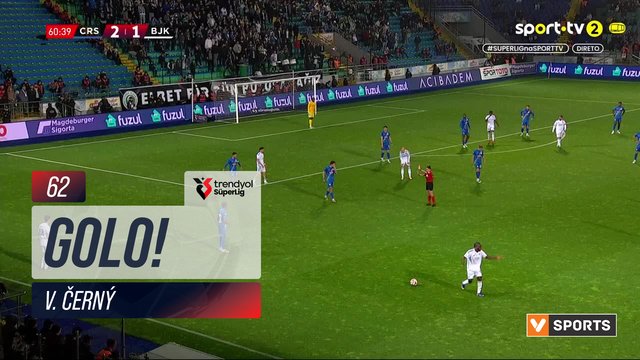 GOLO! Beşiktaş, V. Černý aos 62', Rizespor 2-2 Beşiktaş