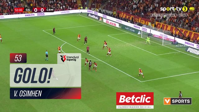 GOLO! Galatasaray, V. Osimhen aos 53', Galatasaray 1-0 Çorum