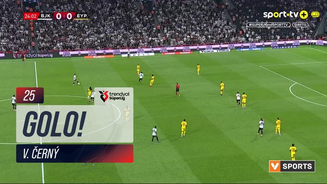 GOLO! Beşiktaş, V. Černý aos 25', Beşiktaş 1-0 Eyüpspor