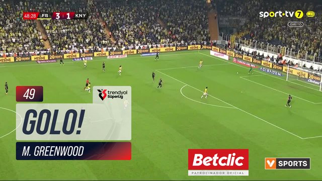 GOLO! Fenerbahçe, M. Greenwood aos 49', Fenerbahçe 4-1 Konyaspor