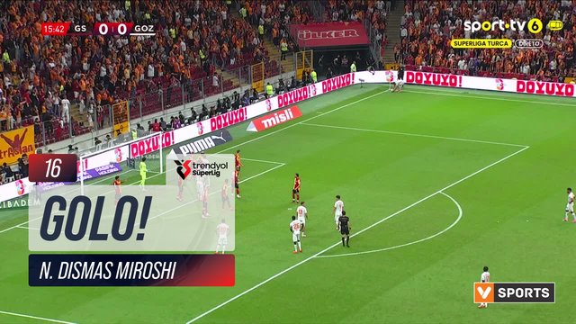 GOLO! Göztepe, N. Dismas Miroshi aos 16', Galatasaray 0-1 Göztepe