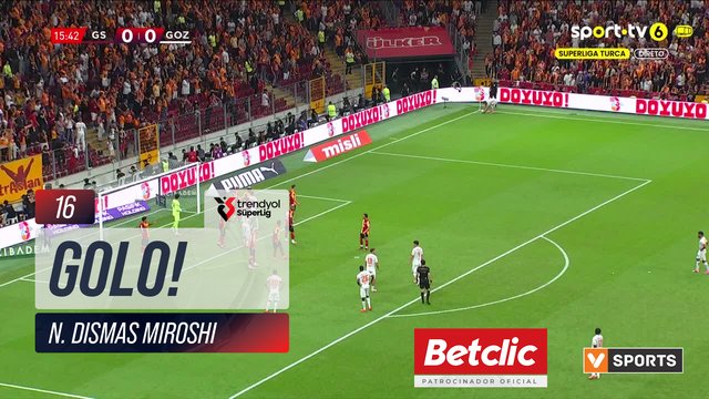 GOLO! Göztepe, N. Dismas Miroshi aos 16', Galatasaray 0-1 Göztepe