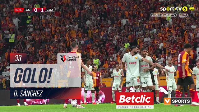 GOLO! Galatasaray, D. Sánchez aos 33', Galatasaray 1-1 Göztepe