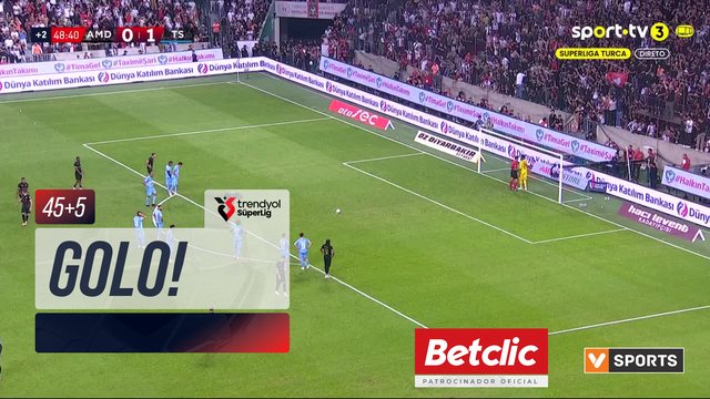 GOLO! Amed aos 45'+5', Amed 1-1 Trabzonspor