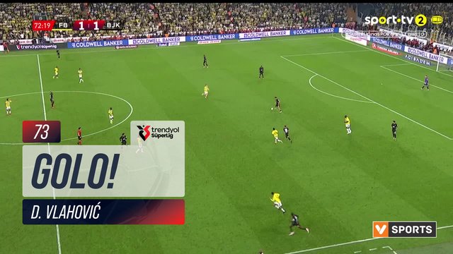 GOLO! Beşiktaş, D. Vlahović aos 73', Fenerbahçe 1-2 Beşiktaş