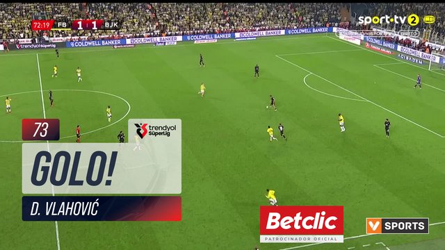 GOLO! Beşiktaş, D. Vlahović aos 73', Fenerbahçe 1-2 Beşiktaş