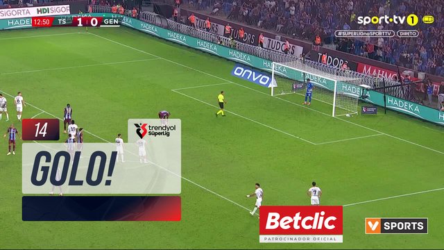 GOLO! Trabzonspor aos 14', Trabzonspor 2-0 Gençlerbirliği