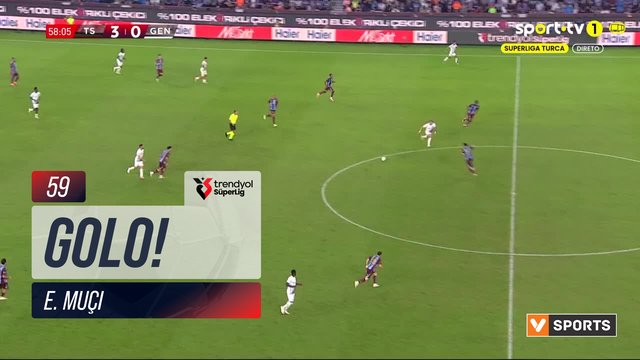 GOLO! Trabzonspor, E. Muçi aos 59', Trabzonspor 4-0 Gençlerbirliği