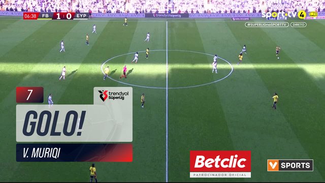 GOLO! Fenerbahçe, V. Muriqi aos 7', Fenerbahçe 2-0 Eyüpspor