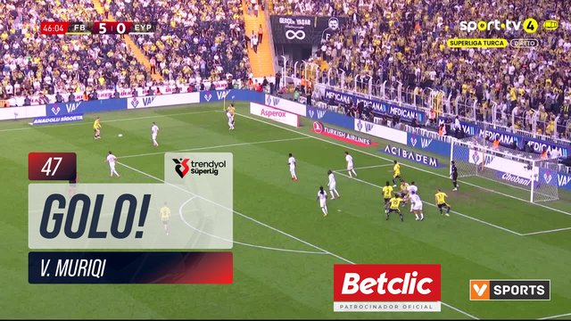 GOLO! Fenerbahçe, V. Muriqi aos 47', Fenerbahçe 6-0 Eyüpspor