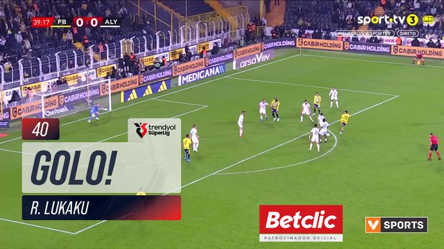 GOLO! Fenerbahçe, R. Lukaku aos 40', Fenerbahçe 1-0 Alanyaspor