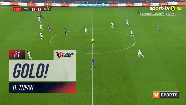 GOLO! Trabzonspor, O. Tufan aos 21', Trabzonspor 1-0 Beşiktaş
