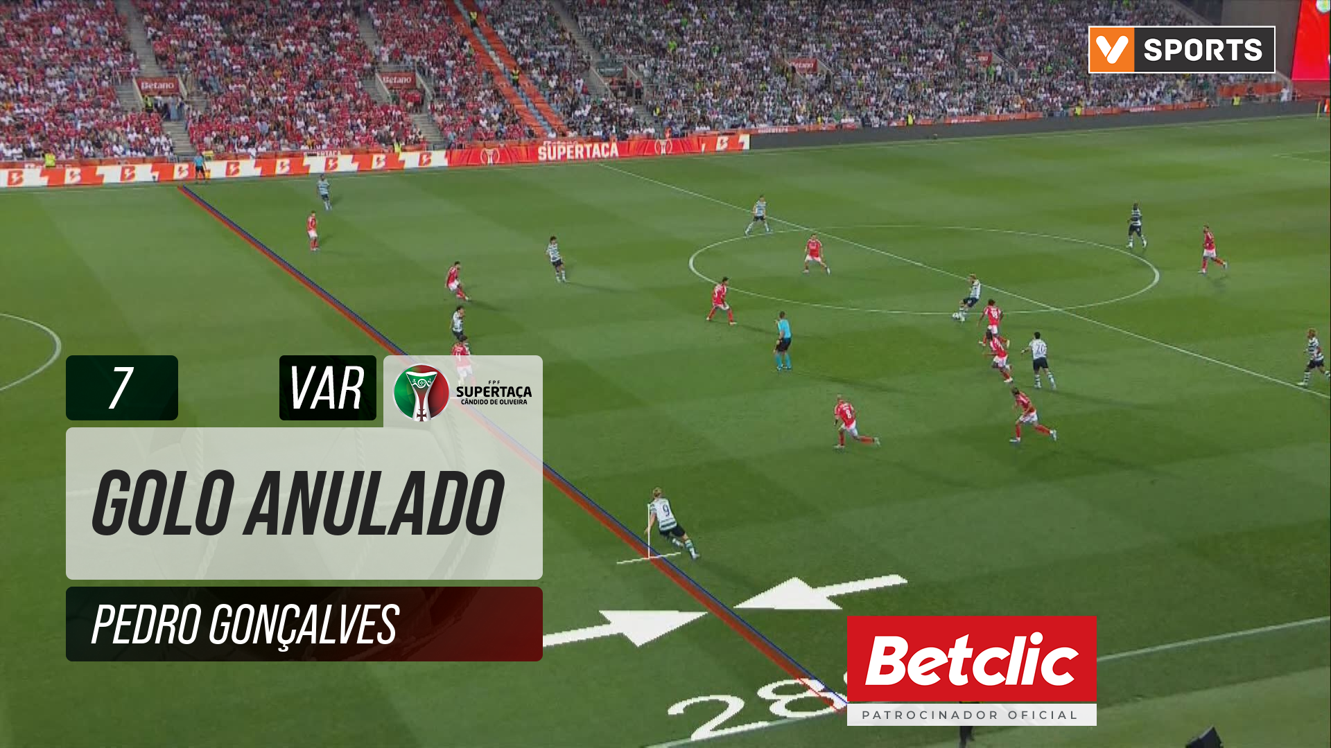 Sporting, Golo Anulado, Pedro Gonçalves aos 7'