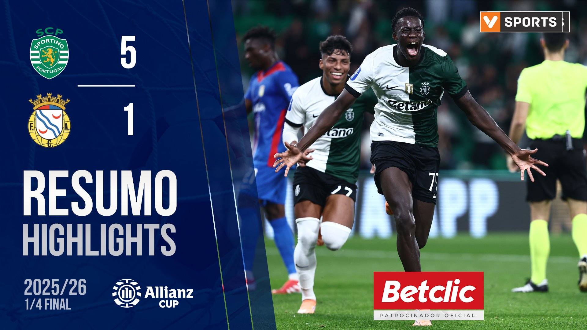 Allianz Cup (Quartos de Final): Resumo Sporting 5-1 Alverca