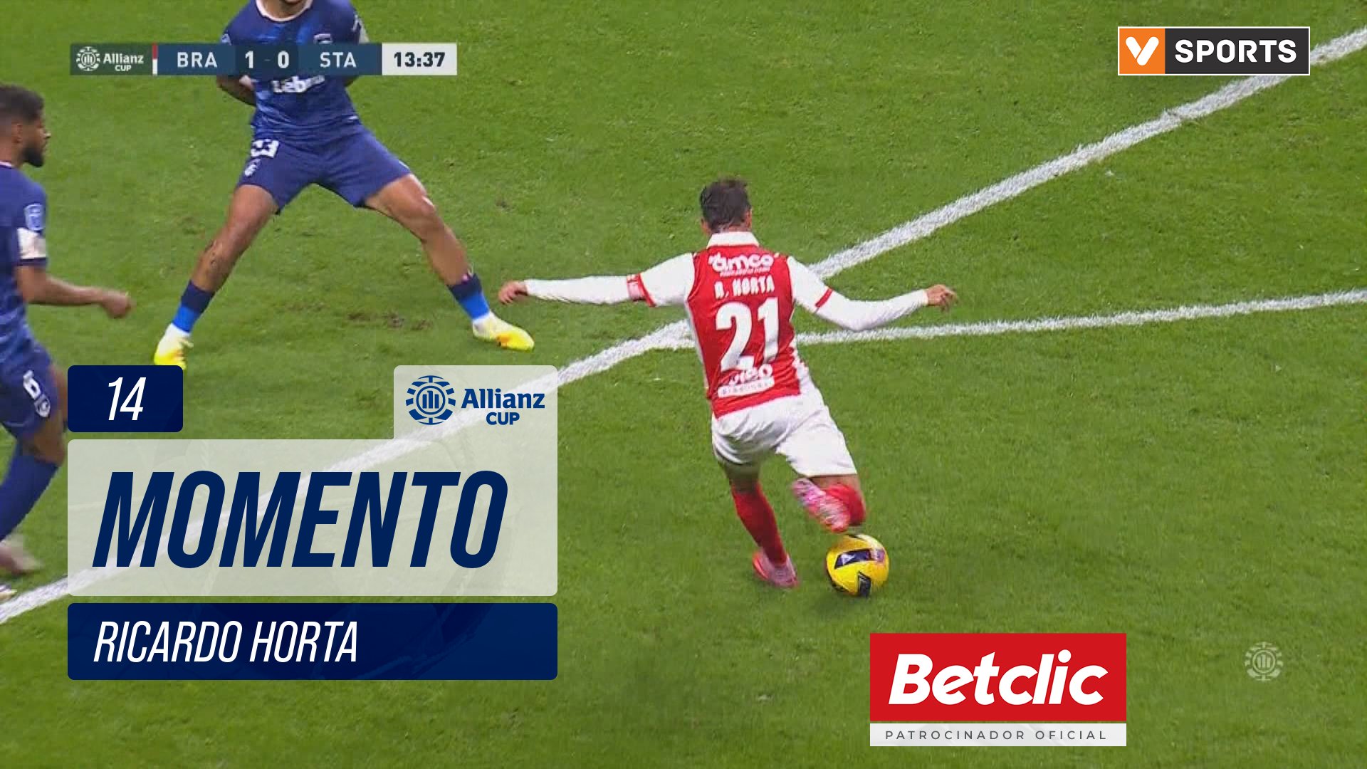 Braga, Jogada, Ricardo Horta aos 14'