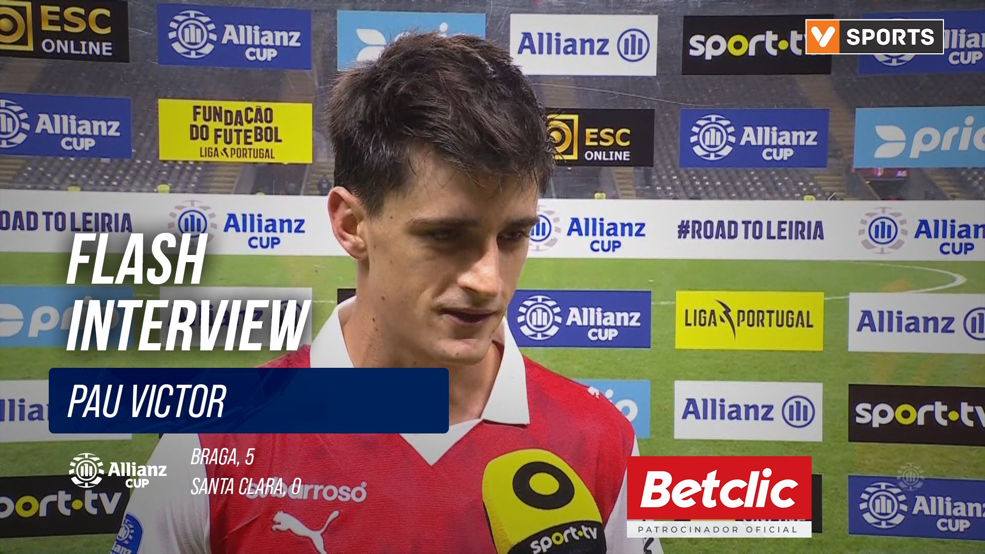 Taça da Liga (Quartos de final) | Braga 5-0 Santa Clara: Flash Interview Pau Victor