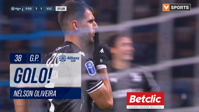 GOLO! Vitória SC, Nélson Oliveira aos 38', FC Porto 1-1 Vitória SC