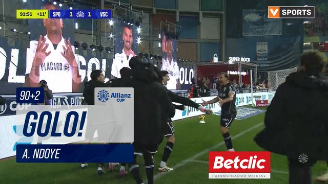 GOLO! Vitória SC, A. Ndoye aos 90'+2', Sporting 1-1 Vitória SC