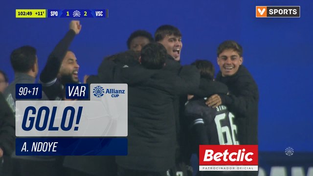 GOLO! Vitória SC, A. Ndoye aos 90'+11', Sporting 1-2 Vitória SC