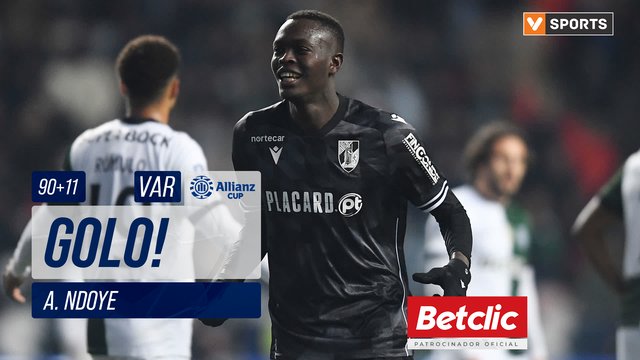 GOLO! Vitória SC, A. Ndoye aos 90'+11', Sporting 1-2 Vitória SC