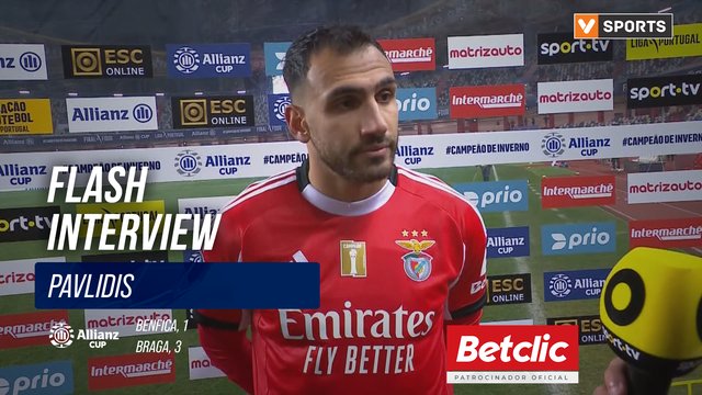 Taça da Liga (Meias-Finais) | Benfica 1-3 Braga: Flash Interview Pavlidis