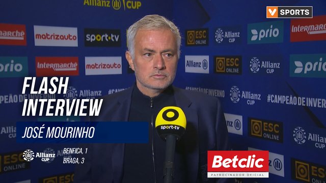 Taça da Liga (Meias-Finais) | Benfica 1-3 Braga: Flash Interview José Mourinho