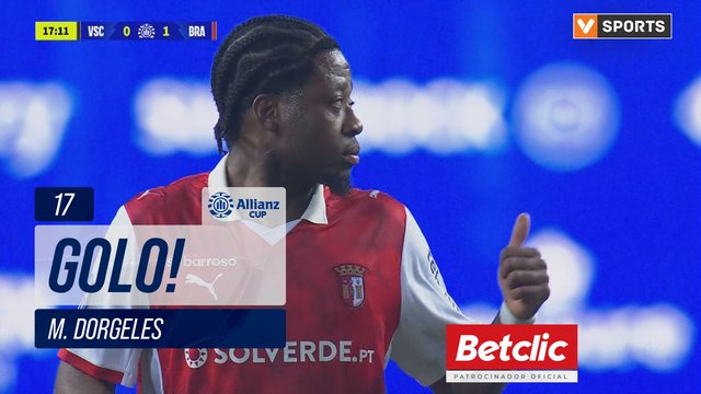 GOLO! Braga, M. Dorgeles aos 17', Vitória SC 0-1 Braga