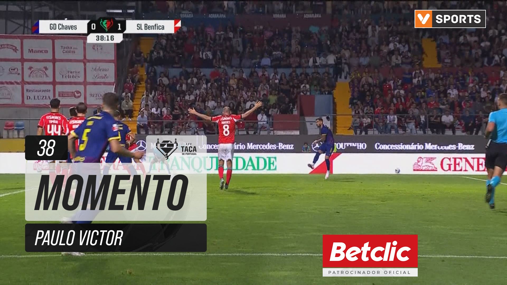 Chaves, Jogada, Paulo Victor aos 38'