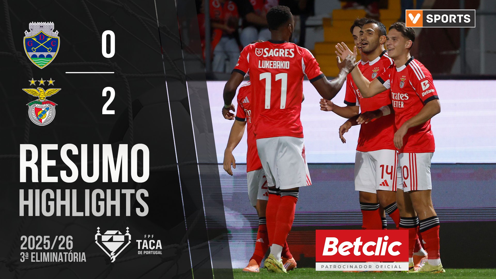 Taça Generali Tranquilidade (3ª Eliminatória): Resumo Chaves 0-2 Benfica
