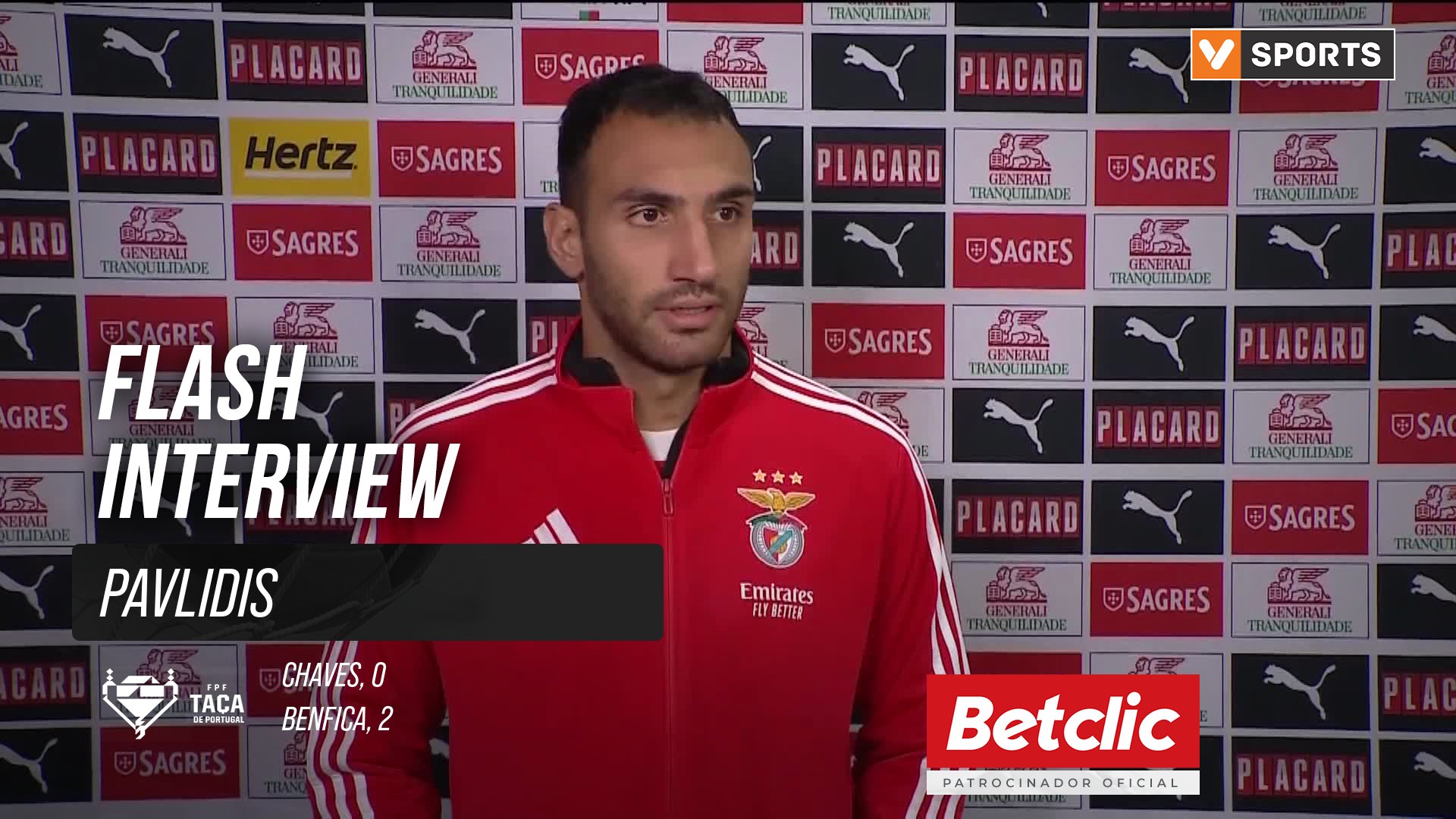 Taça de Portugal (3ª Eliminatória) | Chaves 0-2 Benfica: Flash Interview Pavlidis