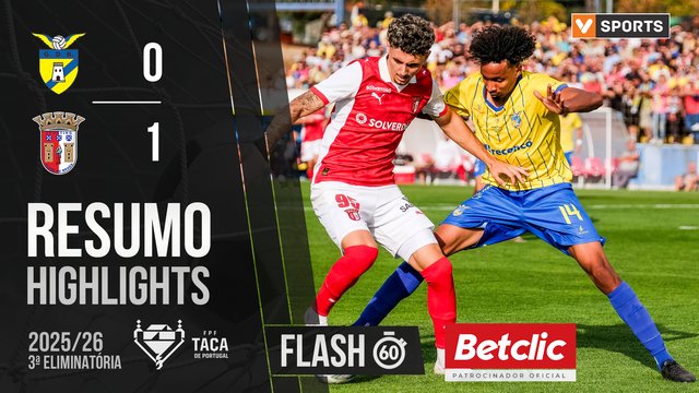 Taça Generali Tranquilidade (3ª Eliminatória): Resumo Flash Bragança 0-1 Braga