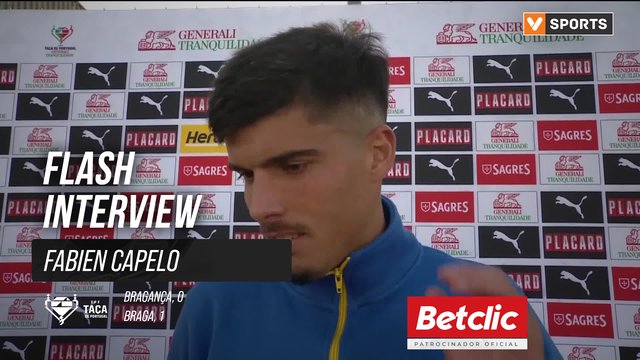 Taça de Portugal (3ª Eliminatória) | Bragança 0-1 Braga: Flash Interview Fabien Capelo