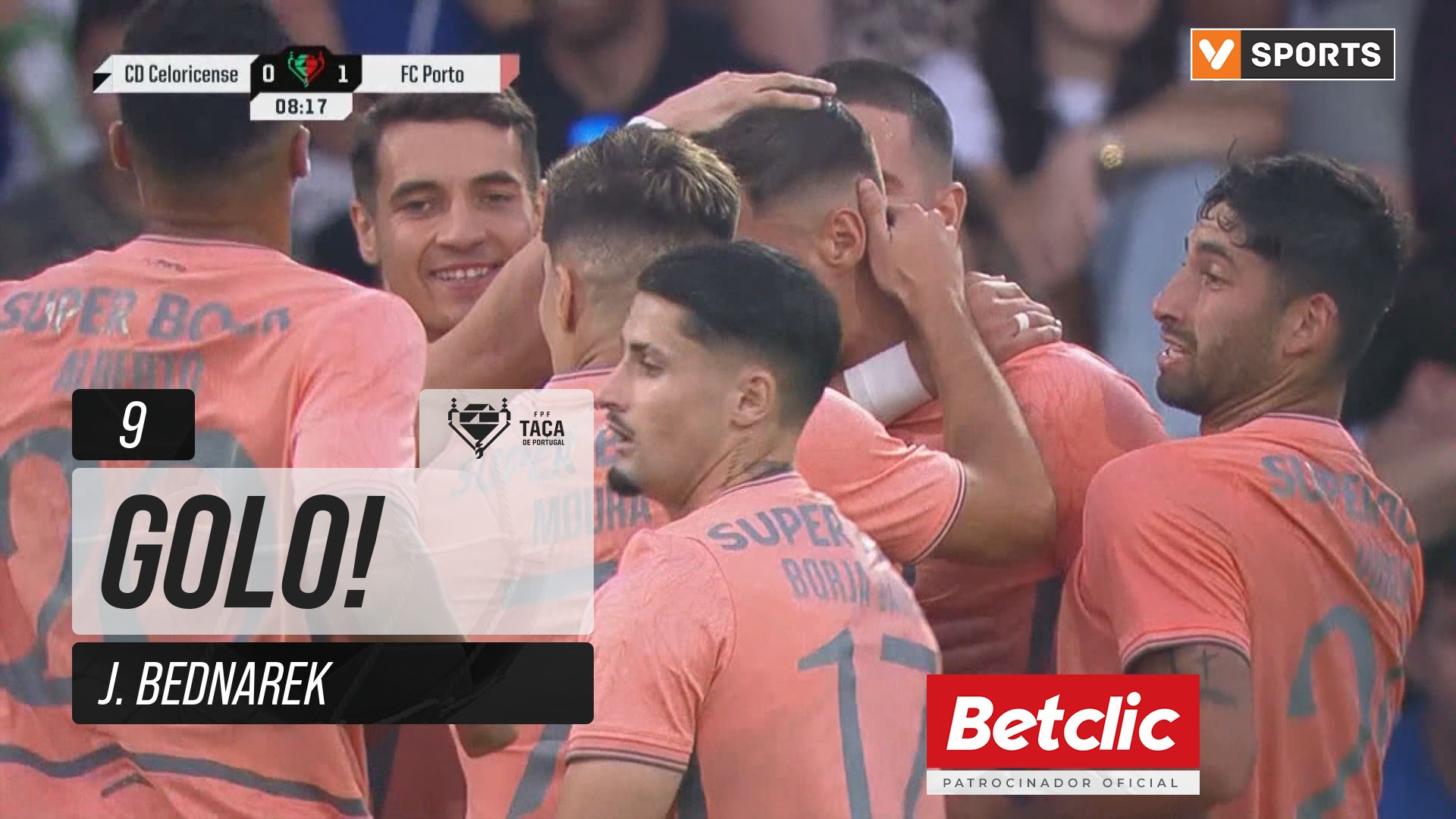 GOLO! FC Porto, J. Bednarek aos 9', Celoricense 0-1 FC Porto