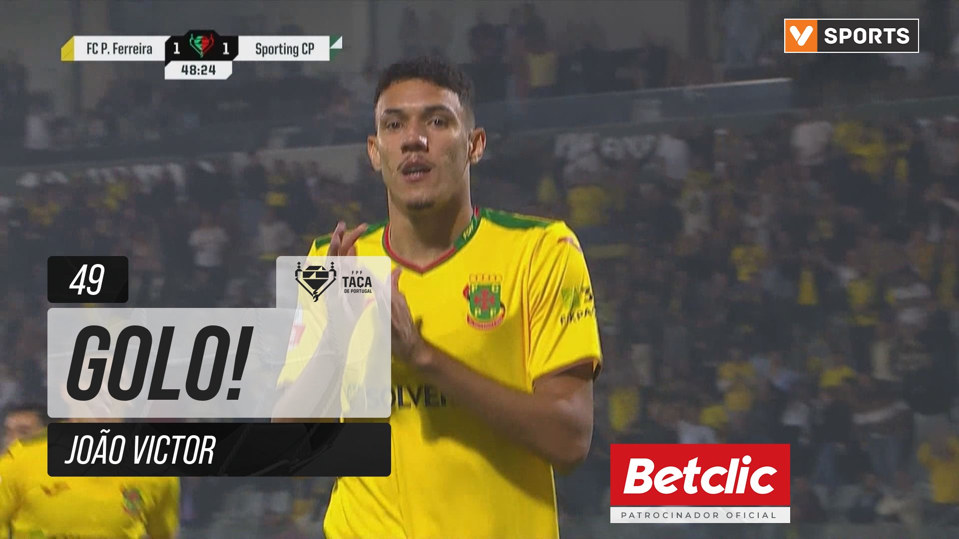 GOLO! P. Ferreira, João Victor aos 49', P. Ferreira 2-1 Sporting