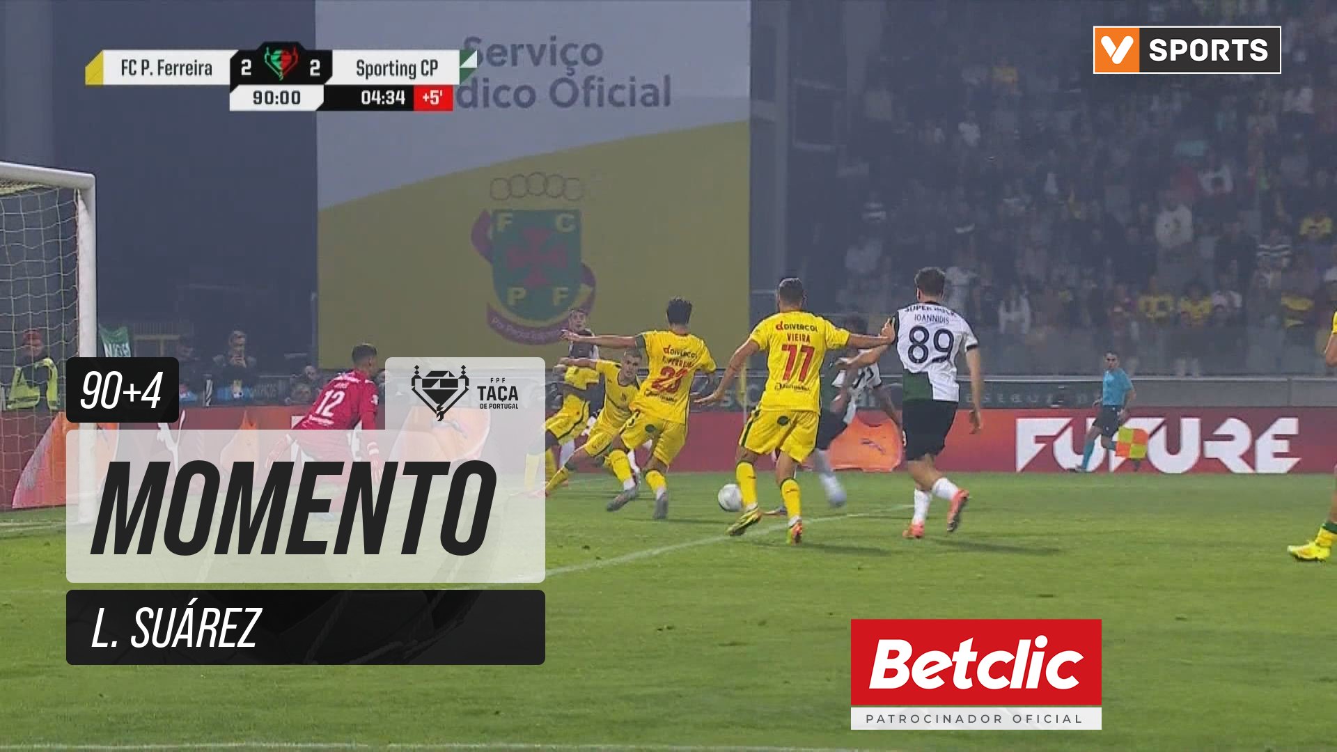 Sporting, Jogada, L. Suárez aos 90'+4'