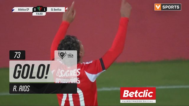 GOLO! Benfica, R. Rios aos 73', Atlético CP 0-1 Benfica