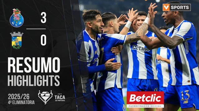 Taça Generali Tranquilidade (4ª Eliminatória): Resumo FC Porto 3-0 Sintrense