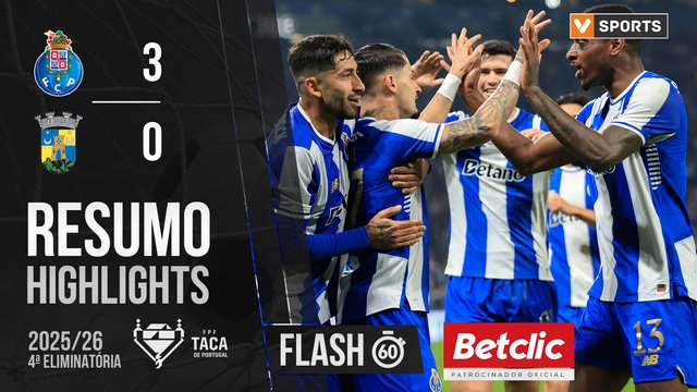 Taça Generali Tranquilidade (4ª Eliminatória): Resumo Flash FC Porto 3-0 Sintrense