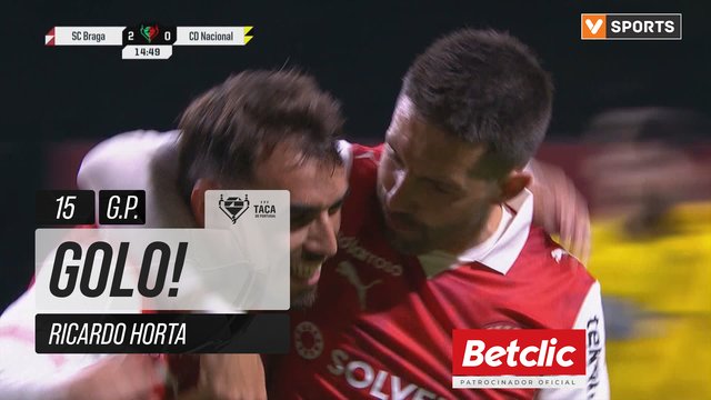 GOLO! Braga, Ricardo Horta aos 15', Braga 2-0 Nacional