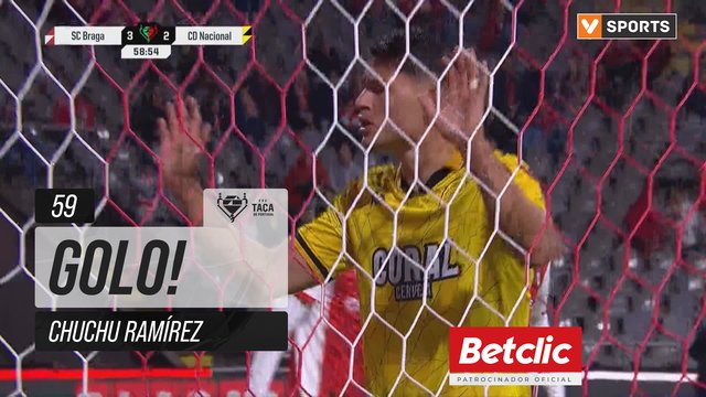 GOLO! Nacional, Chuchu Ramírez aos 59', Braga 3-2 Nacional