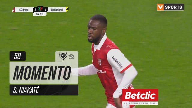 Braga, Jogada, S. Niakaté aos 58'