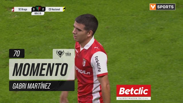 Braga, Jogada, Gabri Martínez aos 70'