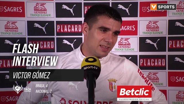 Taça de Portugal (4ª Eliminatória) | Braga 4-2 Nacional: Flash Interview Victor Gómez