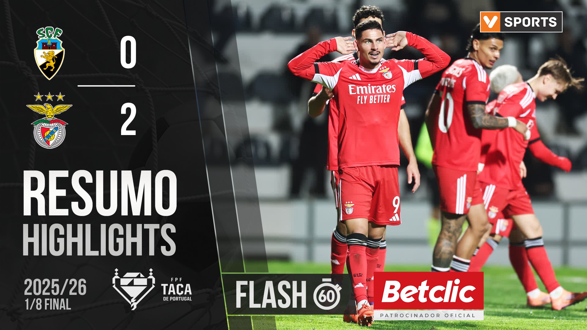 Taça de Portugal (Oitavos de Final): Resumo Flash Farense 0-2 Benfica