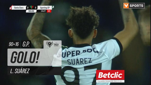 GOLO! Sporting, L. Suárez aos 90'+16', Santa Clara 2-2 Sporting