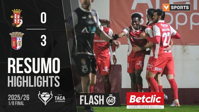 Taça de Portugal (Oitavos de Final): Resumo Flash Caldas 0-3 Braga