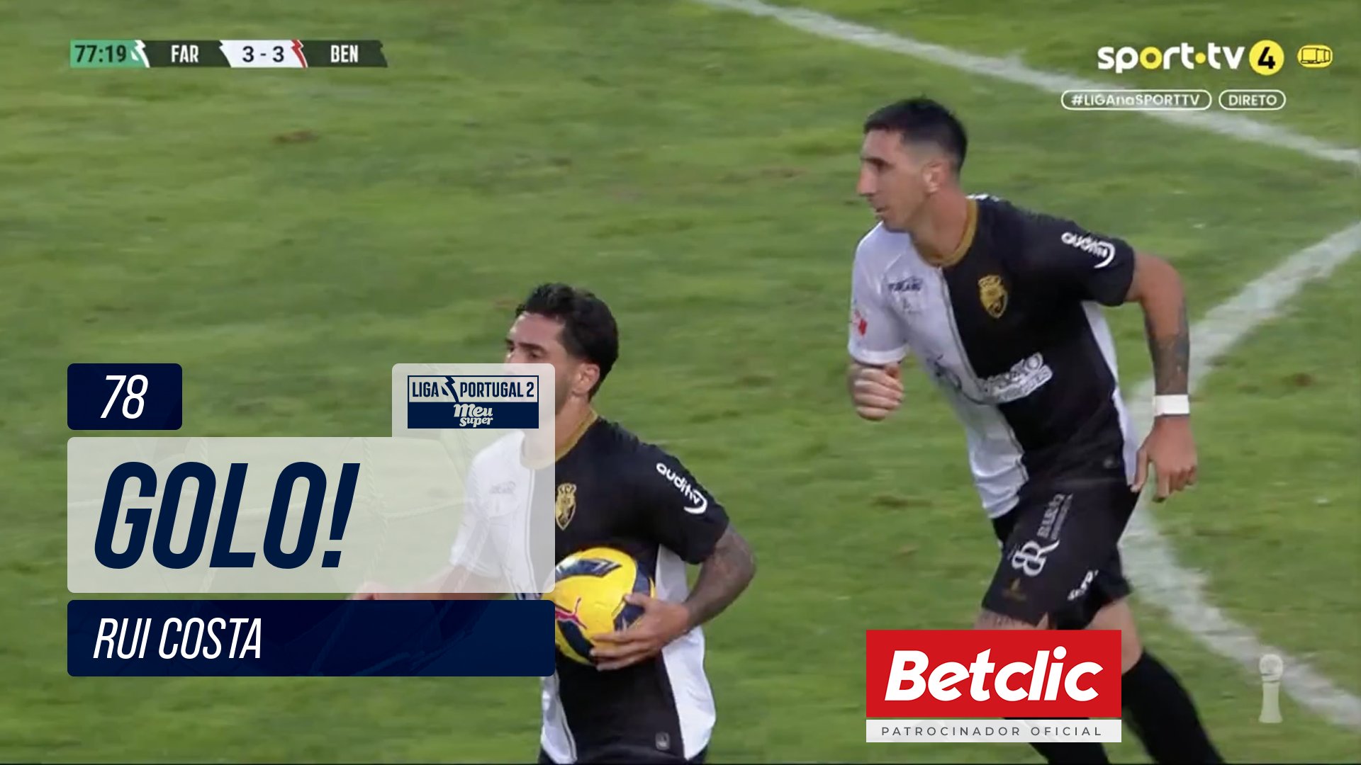 GOLO! Farense, Rui Costa aos 78', Farense 3-3 Benfica B